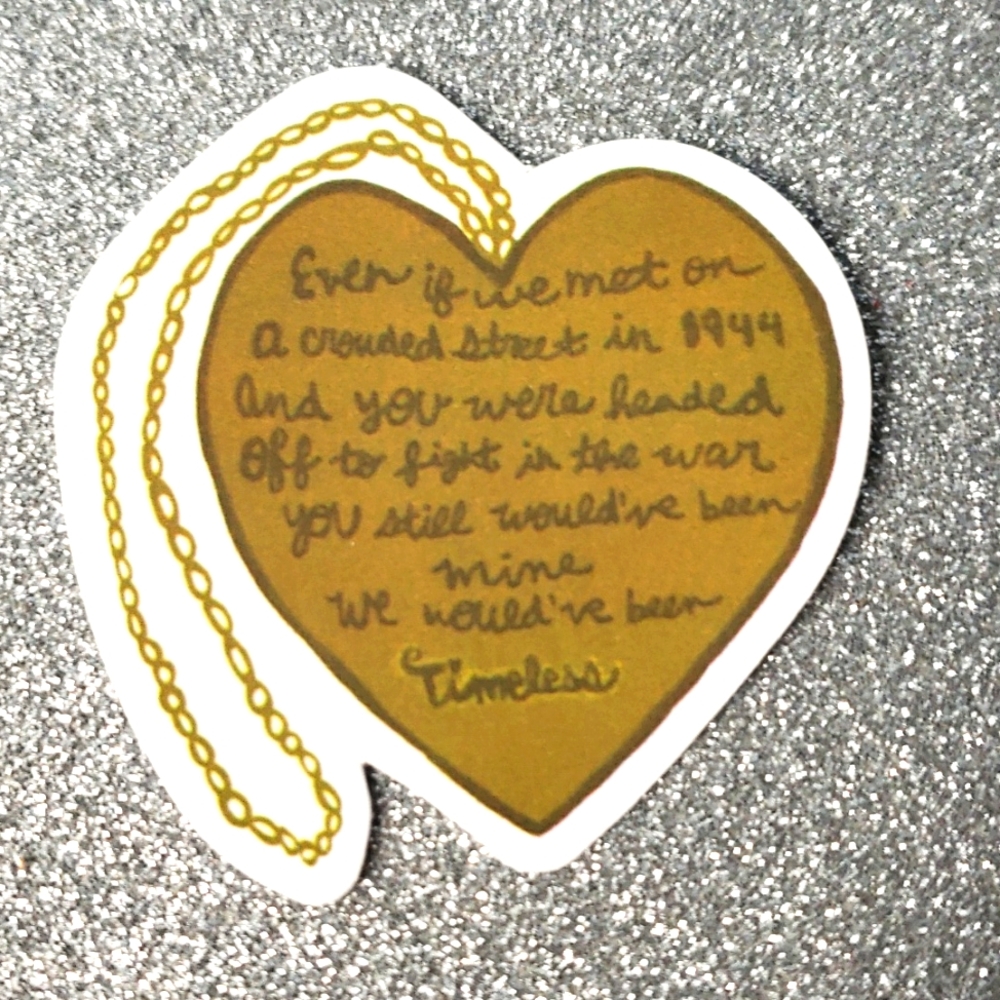 10/$10 Taylor Swift SPEAK NOW Waterproof Sticker Timeless locket heart